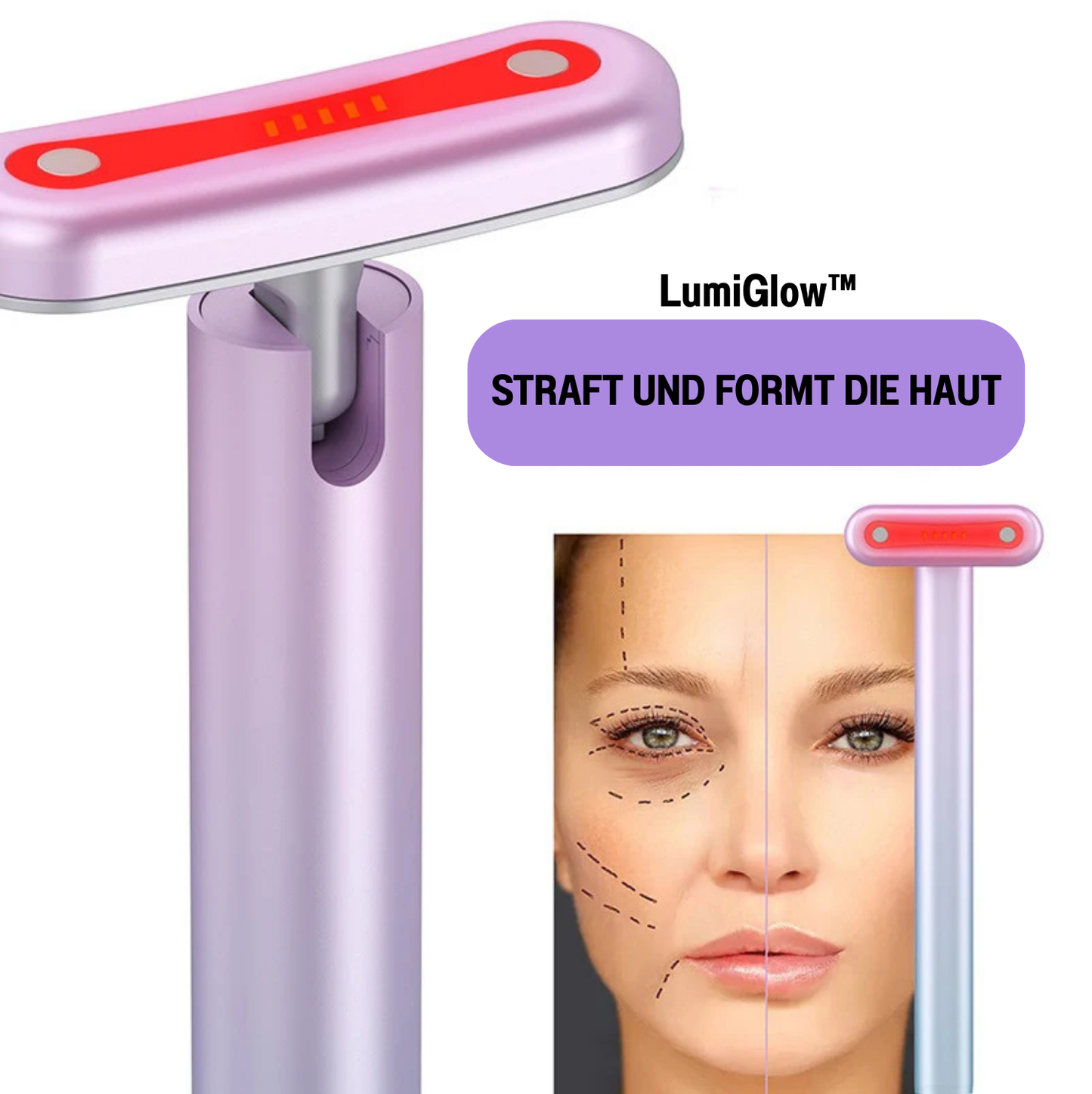 LumiGlow™ – Das 4-in-1 Anti-Aging Gesichtspflege-Tool für straffe & jugendliche Haut