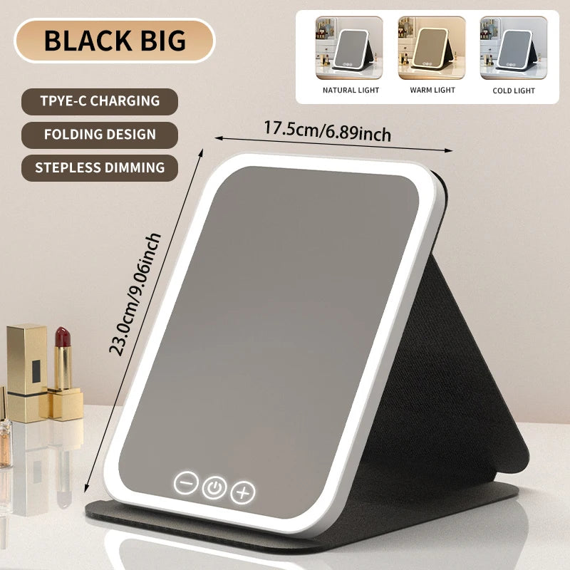 GlamMirror™ – Der faltbare, dimmbare LED-Schminkspiegel für perfektes Make-up
